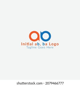 ab logo design, ba monogram vector