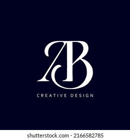 AB Logo Design, Creative Professional Trendy Letter AB Logo Design in Black and White Color