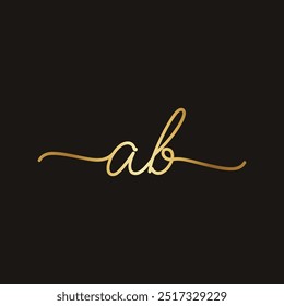 AB logo design with golden gradient color