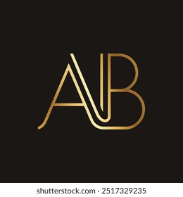 Projeto logotipo AB com cor de gradiente dourado