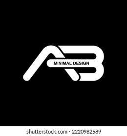 AB Logo Design in minimal style, Creative Professional Trendy Letter AB Logo Design in Black and White Color. vector eps10