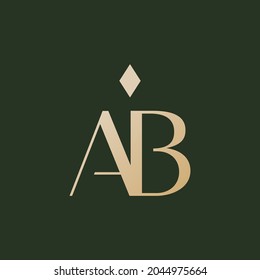 Plantilla Premium de diseño de logotipo AB. Elegante marca de vectores inicial con logotipo BA y AB. logotipo vectorial simple de lujo para joyería, ropa, moda, boutique, empresa y empresa