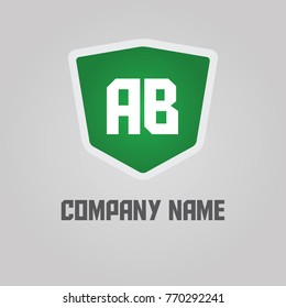 AB logo design with shield