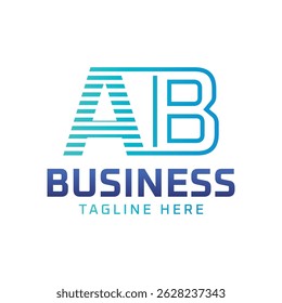 AB Logo Design. Schlanker, moderner Buchstabe AB-Logo für Unternehmen