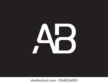 AB Logo Design Template Vector Graphic Branding Element.
