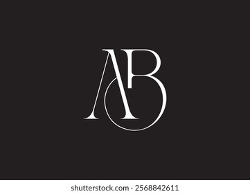 AB Logo Design Template Vector Graphic Branding Element.
