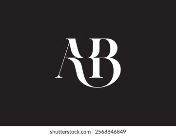 AB Logo Design Template Vector Graphic Branding Element.
