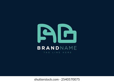 Diseño de logo AB. Este símbolo o diseño de logotipo se utiliza para identificar una empresa u organización, así como sus productos, servicios, empleados, etc.