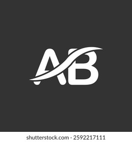 AB logo design. Trendy awesome artistic AB initial based Alphabet icon logo.