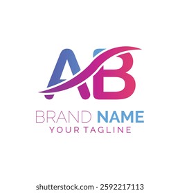 AB logo design. Trendy awesome artistic AB initial based Alphabet icon logo.