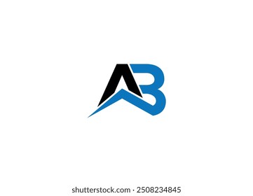 AB logo design vector icon template with white background