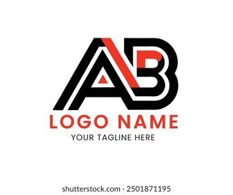 AB Logo Design Vector typography and Creative Letter Logo Concept 