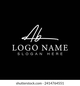 Ab logo Initial hangwriting or handwritten for identity. Ab letter hand drawn styel logo.