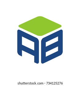 AB logo initial letter design template vector