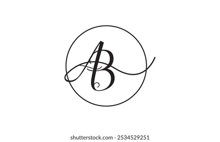 Logotipo AB, iniciales AB, marca de letra AB 