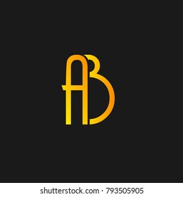 AB logo with letter A B vector.