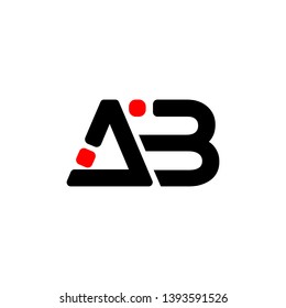 AB Logo. AB Letter Design Vector with Black Red Color