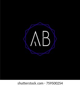 ab logo letter initial, Abstract Polygonal Background Logo, design for Corporate Business Identity,flat icon, Alphabet letter