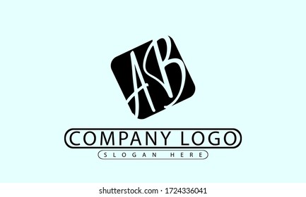 ab logo with letters in black box rounded new style logo vector monogram.