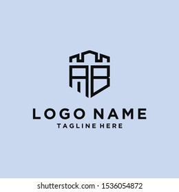  AB Logo Set modern graphic design  Inspirational logo design for all companies. -Vectors