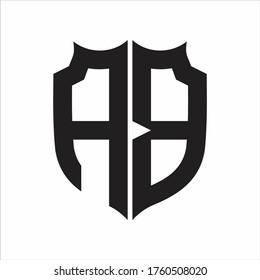 AB-Logo-Schild-Design-Vorlage für Monogramme auf weißem Hintergrund