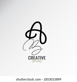 logotipo ab con firma, logotipo sencillo y elegante