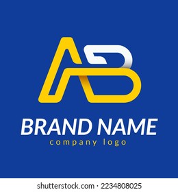 Logotipo AB elegante, diseño de logotipo BA Creative