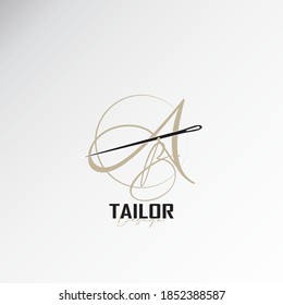 the ab logo, the simple and elegant tailor logo, the combination of sewing thread and needle