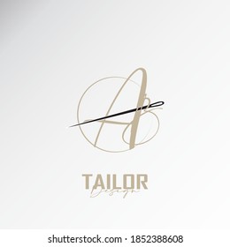 the ab logo, the simple and elegant tailor logo, the combination of sewing thread and needle