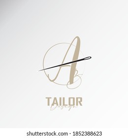 the ab logo, the simple and elegant tailor logo, the combination of sewing thread and needle