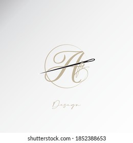 the ab logo, the simple and elegant tailor logo, the combination of sewing thread and needle