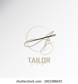 the ab logo, the simple and elegant tailor logo, the combination of sewing thread and needle