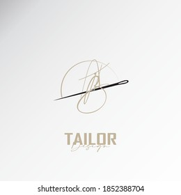 the ab logo, the simple and elegant tailor logo, the combination of sewing thread and needle