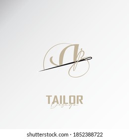 the ab logo, the simple and elegant tailor logo, the combination of sewing thread and needle