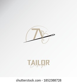 el logotipo del ab, el logotipo del sastre sencillo y elegante, la combinación de hilo de coser y aguja