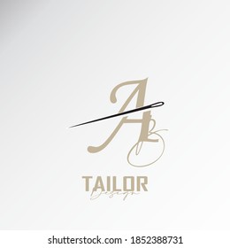 the ab logo, the simple and elegant tailor logo, the combination of sewing thread and needle