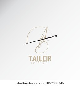 the ab logo, the simple and elegant tailor logo, the combination of sewing thread and needle