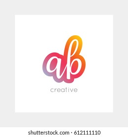 AB logo, vector. Useful as brand symbol, app icon, alphabet element,  clip-art.