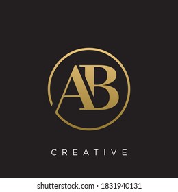ab luxury logo design vector icon symbol