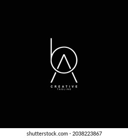 AB minimal letter logo icon design vector