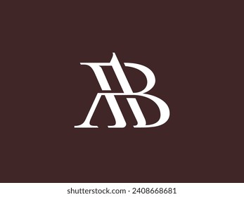 AB modern, classic and mature monogram. The unique serif font makes the logo look attractive and trendy. Perfect for fashion, personal brand, retail, law firm, business consulting, etc.