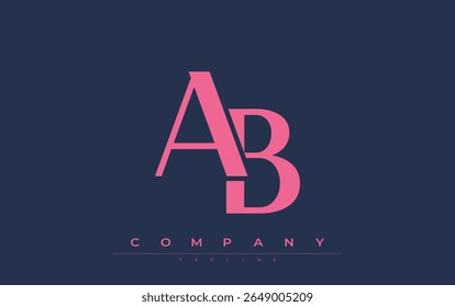 AB Modern Initials Logo Design. Branding logo with stylized initials showcasing bold design and modern aesthetic. Ideal for professional business branding or creative projects focusing on minimalistic