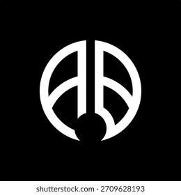  Diseño de logotipo AB de monograma circular minimalista moderno