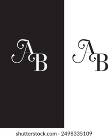 Diseño de logotipo de letra de monograma AB