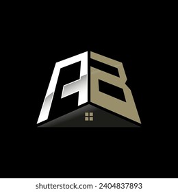 Diseño de logotipo de monograma AB, logotipo de realeza
