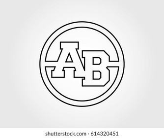 ab monogram logo. outline