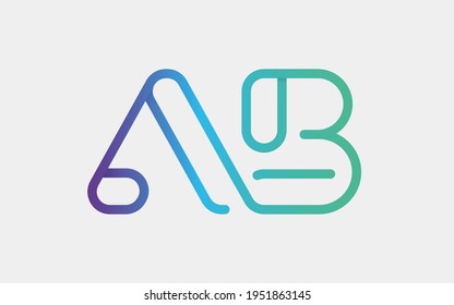 AB Monogram tech with a monoline style. Looks playful but still simple and futuristic. A perfect logo for your tech company or any futuristic design project.