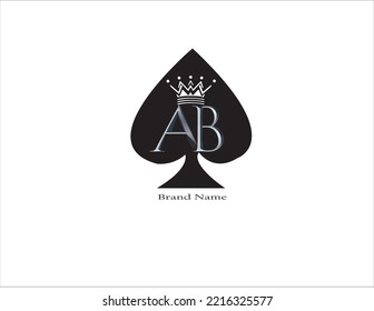 AB name with spades and king logo vectore.eps

