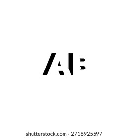 AB Negative Space Monogram Logo - Modernes minimales Buchstabendesign