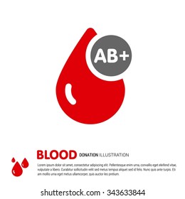 AB Positive Blood Required. Creative icon Design template. Health care poster design. isolated on white background. blood Flat icon. Vector illustration